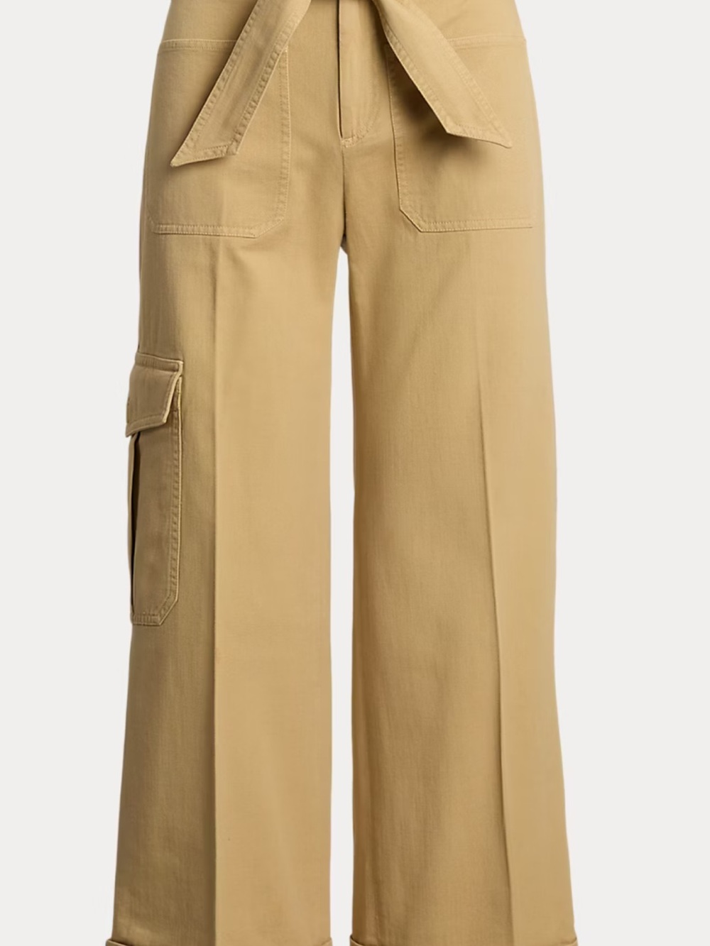 Lauren Ralph Lauren Pleated Cotton Twill Wide-Leg Cargo /size 14/nwt